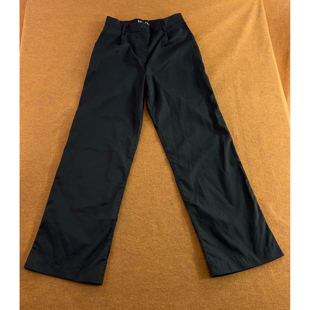 Layers Mens XXL Black Cotton Pleated Wide Leg Trousers Pants New